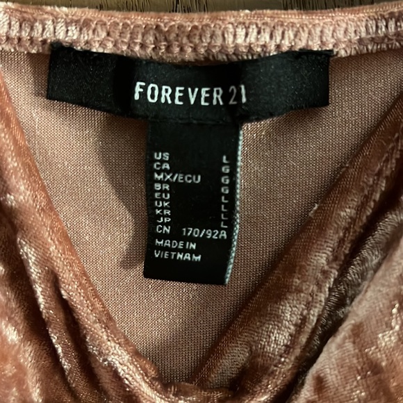 Pink/ rose gold velvet slip on dress - Picture 5 of 7